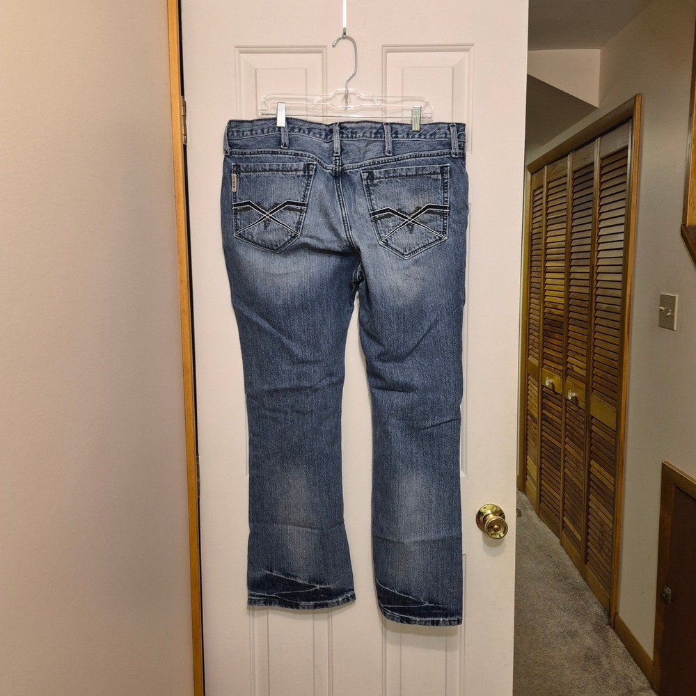 Cinch Ian Mens Slim Bootcut Jeans 38x30 Medium Wash Embroidered MB72338002 Denim - Picture 2 of 3